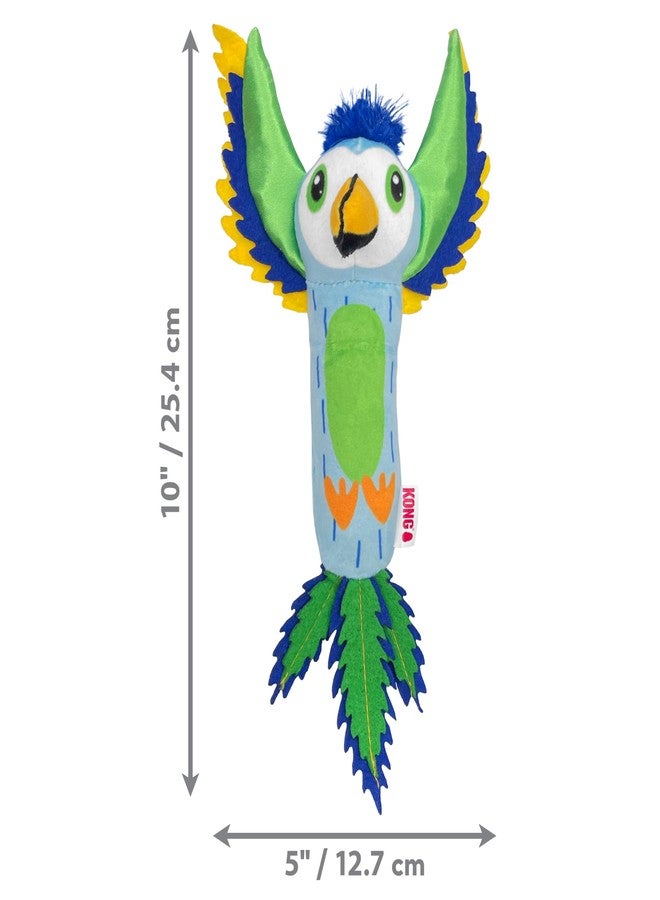 KONG Tropics Bird Cat Toy, Interactive Plush Toy, Premium Catnip, Crinkly Floppy Body with Wings for Healthy Wrestling & Batting, Multi-Textured, Sparks Hunting Instincts, for Cats, Kittens, Assorted - Image 5